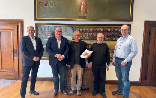 v.l.n.r.: Jochen Weppler, Bürgermeister Stephan Paule, Uwe Schneider, Dr. Norbert Hansen, Tobias Diehl